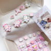 Wholesale [Strawberry White Chocolate] Pink and White Cute Heart DIY Handmade Alloy Beads Loose Beads