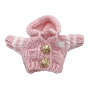 Pink button hooded sweater
