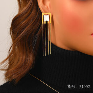 E1992 (Earring 1) / Wholesale stainless steel jewelry (customization available)