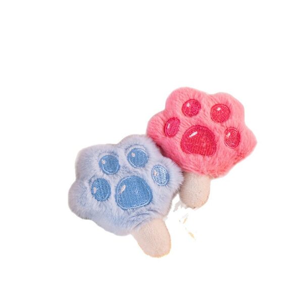Wholesale Cat paw popsicle plush cute pink cartoon keychain