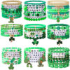 Wholesale St. Patrick's Day Green Lucky Clover Soft Ceramic Bracelet Set