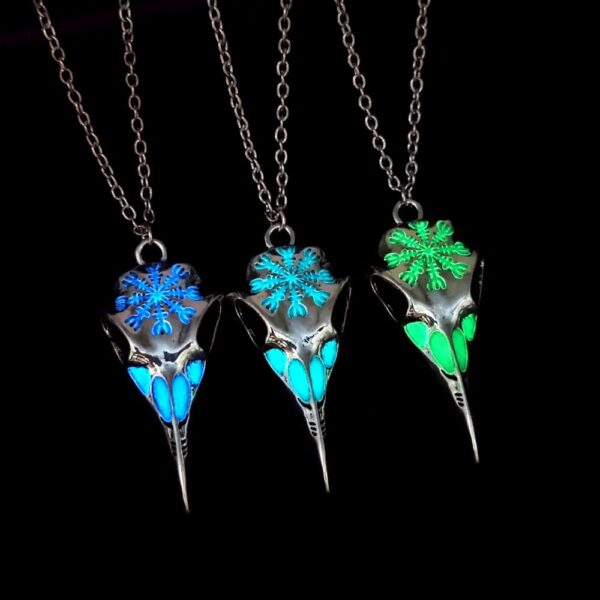 O1CN01SmmKEX2IVKhXY92MR_3919529291-0-cib Wholesale Viking raven skull eagle beak glow-in-the-dark necklace