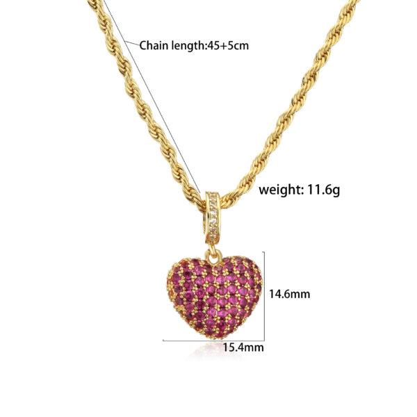 Wholesale two-color love pendant necklace earrings suit