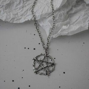 1 silver five-pointed star necklace