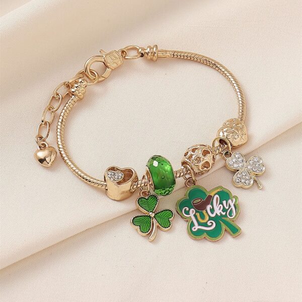 O1CN01Snkiw71LlJRNMGjce_2220898431339-0-cib Wholesale St. Patrick's Day Shamrock Heart Bracelet