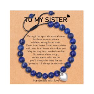 Lapis lazuli heart braided rope bracelet