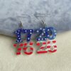 Wholesale Independence Day Acrylic Heart Earrings