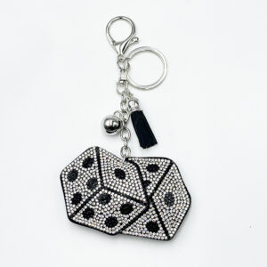 Wholesale diamond-studded dice keychain pendant bag accessory