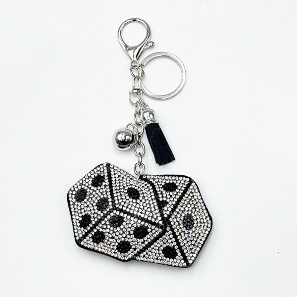 Wholesale diamond-studded dice keychain pendant bag accessory
