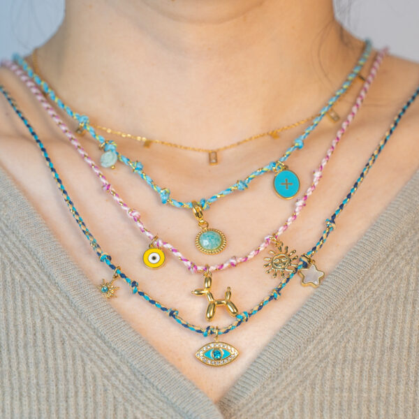 Wholesale Braided Necklace Luxury Multi-Pendant Niche stainless Steel Necklace