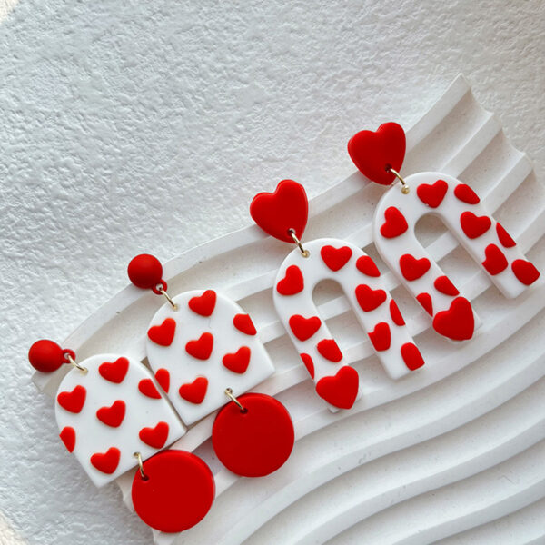 Wholesale Valentine's Day Love Soft Ceramic Earrings