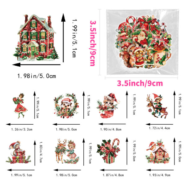 Wholesale 50pcs Santa Claus gift stickers