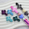 Wholesale Random 100pcs Cross Pvc Beads Cartoon Focal Beads
