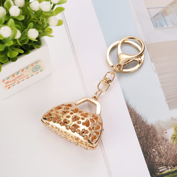 Wholesale Cute Rhinestone-Studded Bow Children's Handbag Keychain