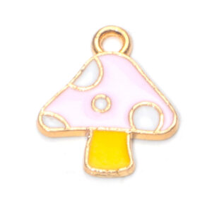 1 pink mushroom oil dripping pendant