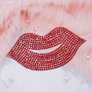 Hot melt adhesive does not make rice beads red lip 8.5*4.4