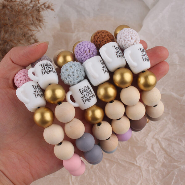 Wholesale Silicone Cup Bracelet Teacher's Day Keychain