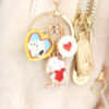 Wholesale Cute cartoon white heart-shaped dog alloy keychain
