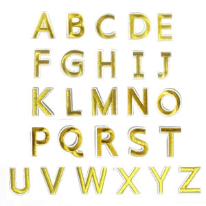 Set of 26 gold letters