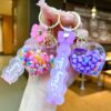 Wholesale Creative Summer Colorful Sand Heart Glow-in-the-Dark Keychain