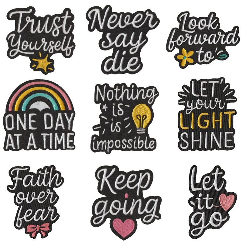 Wholesale Alphabet Women Emwerment Slogan Embroidered Patch
