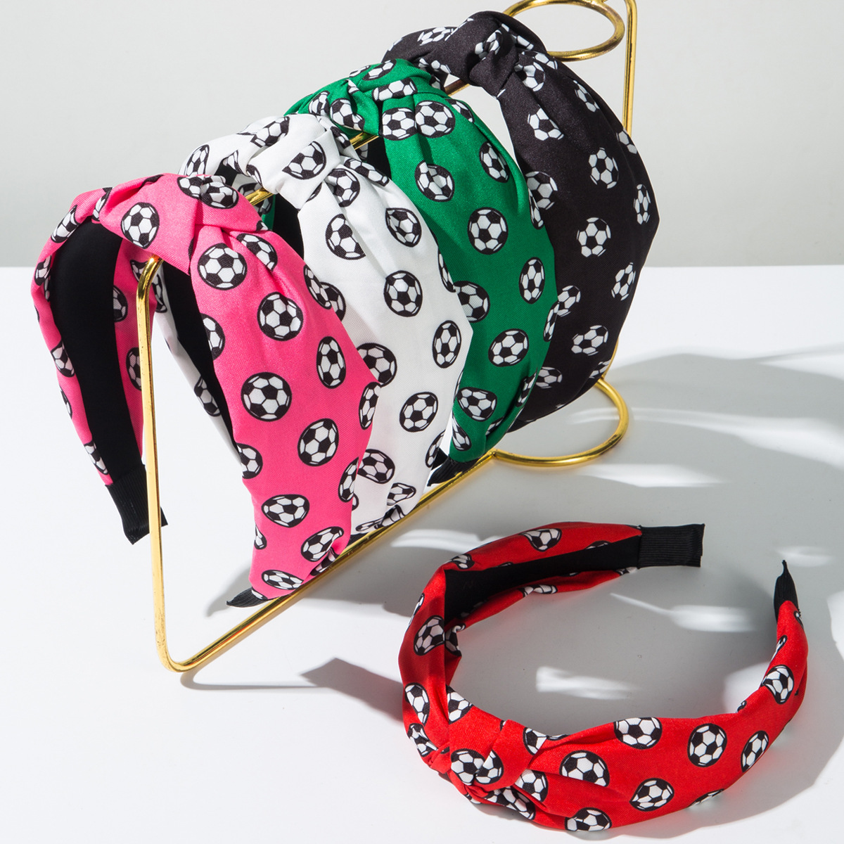 Wholesale Srts style colorful football printed wide edge headband