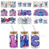 Wholesale Valentine's Day Uv Dtf Transfer Crystal Transparent 16oz Sticker Glass C Special Scratch-Resistant Wholesale