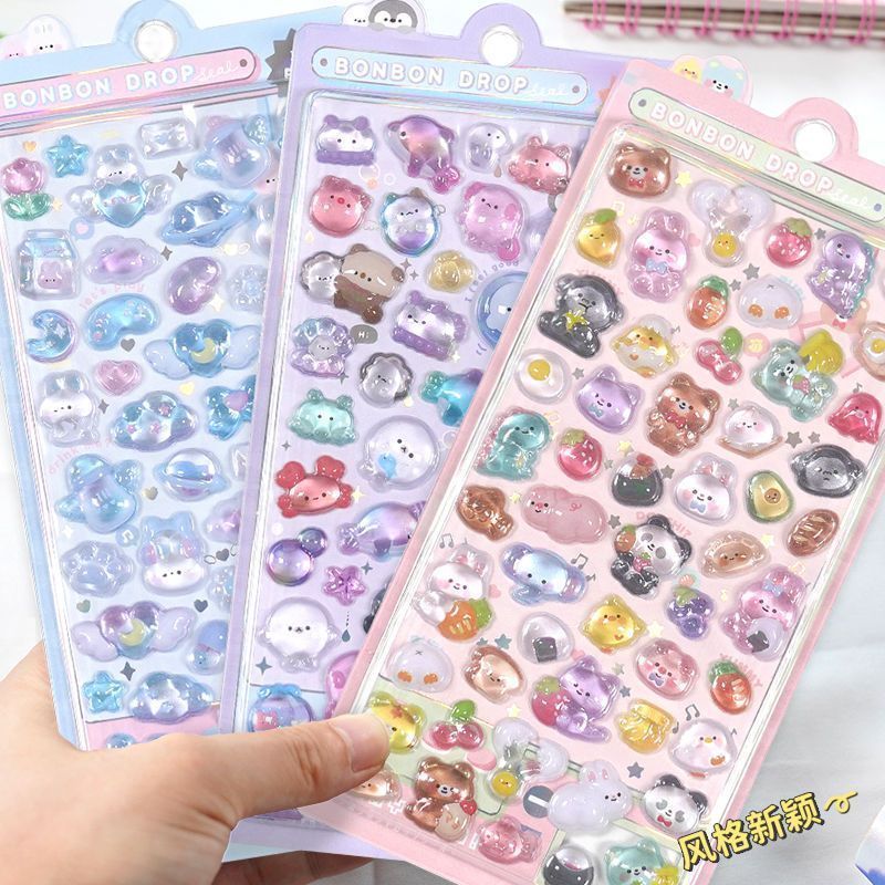 Wholesale Cartoon Fun Decoration Cute Relief 3D Stickers