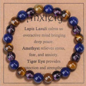 Lapis lazuli + tiger eye bracelet