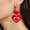 Wholesale Valentine's Day Rose Red Heart Acrylic Earrings