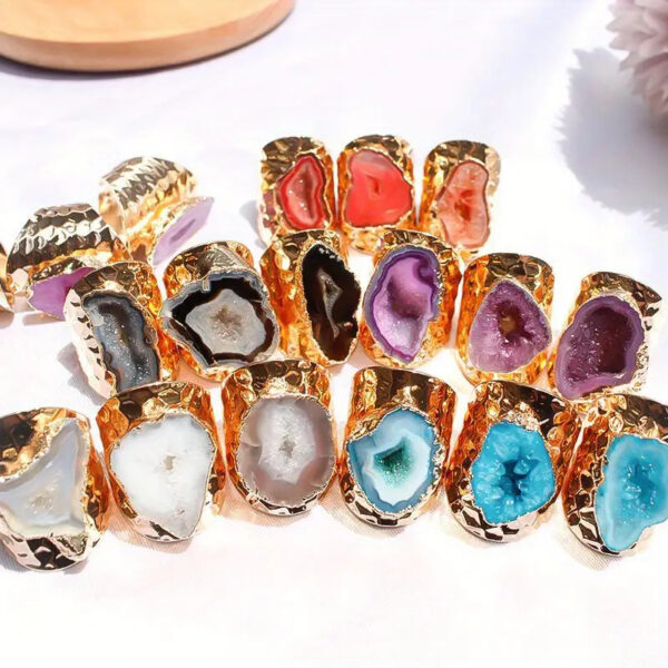 Wholesale Natural rough stone irregular gold ring