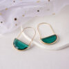 O1CN01T374PJ1EujwUM0J0r_2365720412-0-cib Wholesale Green semi circle inlaid semi precious gemstone earrings