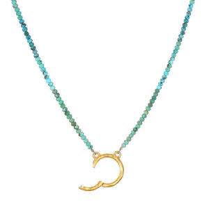 Green bead buckle ring chain
