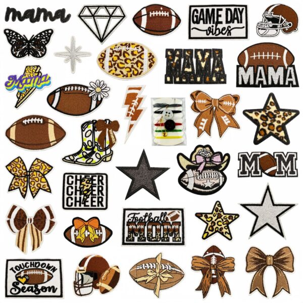 Wholesale Cartoon Football Leopard Pattern Series Embroidery DIY Patches