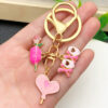 Wholesale Valentine's Day Oil Dripping Pink Rose Love Candy Keychain