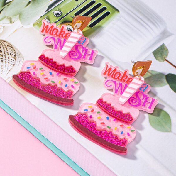 Wholesale Birthday Cake Acrylic Earrings