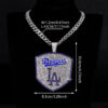 Wholesale Full Diamond Baseball Team Pendant Cuban Chain Necklace