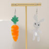 Wholesale Easter Cute Asymmetrical Rabbit Carrot Earrings