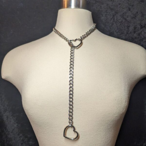 Wholesale Lasso heart-shaped O-ring stainless steel necklace