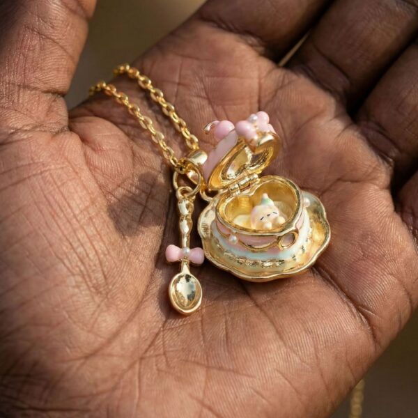 Wholesale cup-shape openable necklace teaspoon design