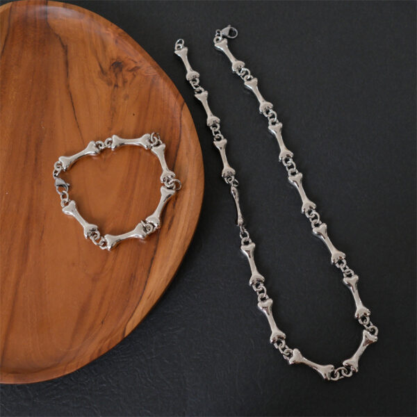 Wholesale Silver retro bone and joint chain necklace