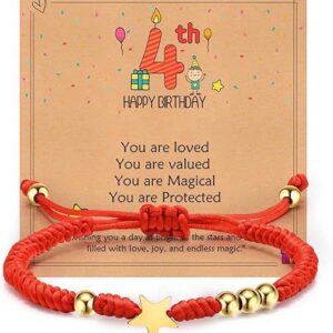 Red braided bracelet + 4st card