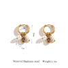 Wholesale Water droplet shaped stainless steel pearl earrings