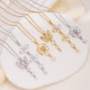 O1CN01TCPRzP20t0KtGIFJe_2215152786906-0-cib Wholesale Butterfly Flowers, Light and Luxurious Stainless Steel Clavicle Necklace