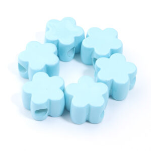 Flowers light blue / Outer diameter 22mm, hole diameter 6.2mm