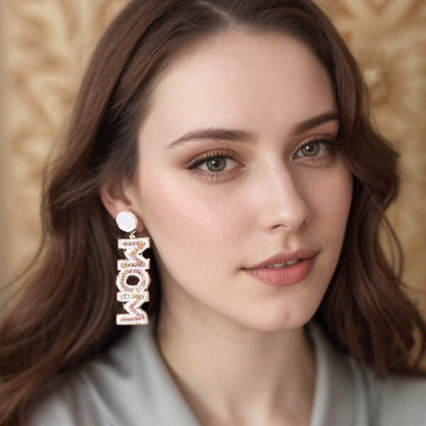 Wholesale Creative Letter Sequins Mother's Day Earrings Woven All-match Earrings