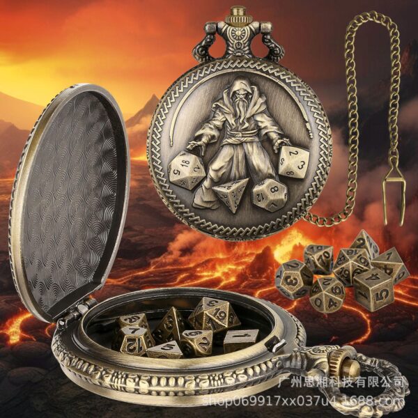 Wholesale Board game set dice character mage pocket watch