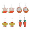 Wholesale Easter rabbit Flower Basket Cute Easter Egg Earrings