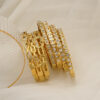 Wholesale zircon-studded clasp gold bracelet versatile stainless steel jewelry