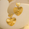 Wholesale Heart-shaped texture earrings